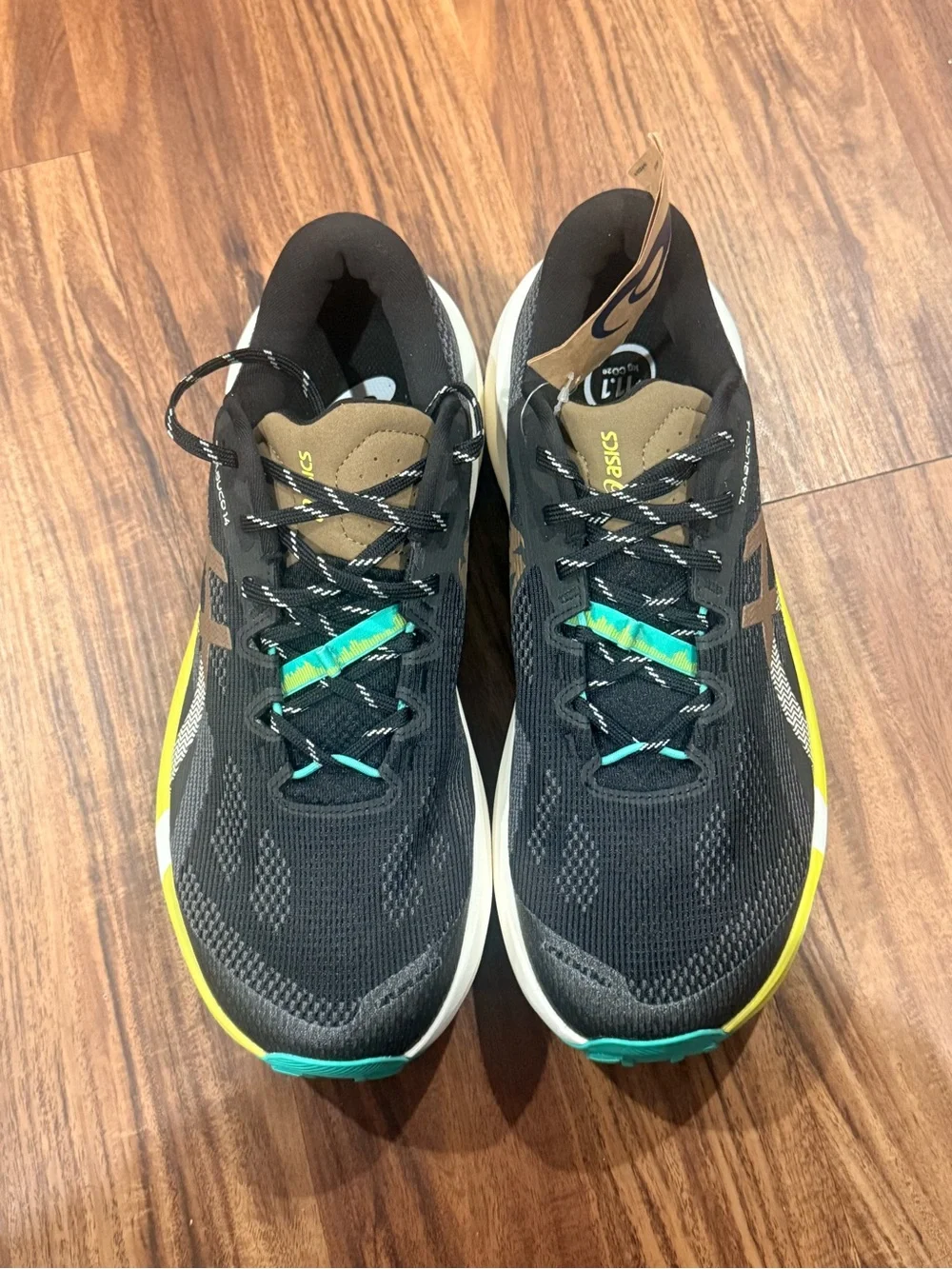 Asics Trabuco 14 Mens Trail Running Shoes - Black/Clay Canyon New W/O Box 11.5
